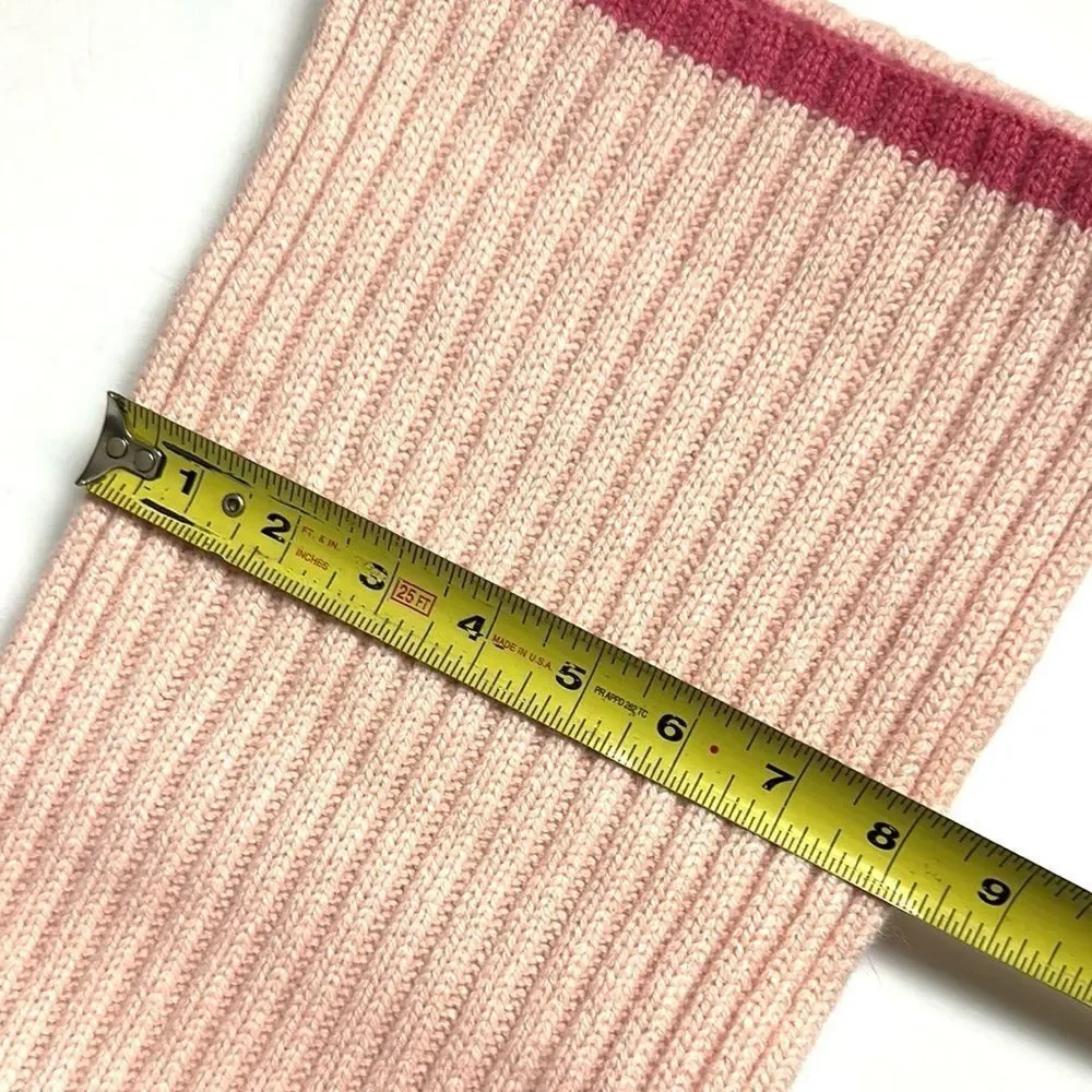 NWOT COACH Scarf Wool Rayon Angora Cashmere Blend Pink Rib Knit